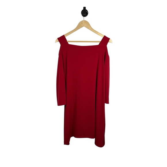 Chico’s Women’s Cold Shoulder Flowy Mini Dress Red Size XS (0) - Picture 8 of 10